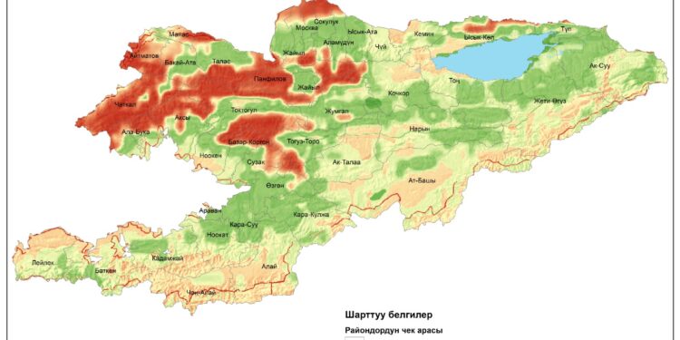 Күтүлүп жаткан нөшөрлүү жаандан улам аймактарда сел жүрүшү мүмкүн. Карта