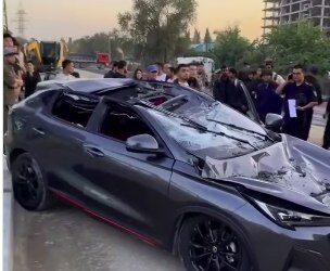 Бишкекте жеңил унаага зыян келтирген экскаватордун айдоочусу кармалды