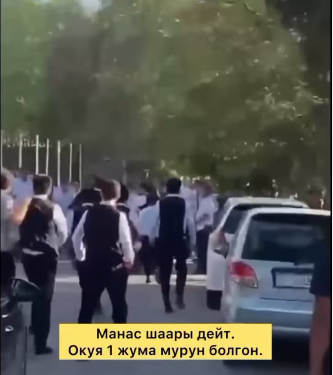 Манас шаарындагы эс алуу багында мушташкан 17 жаран милицияга жеткирилди (видео)