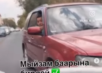 «Мыйзам баарына бирдей». Бишкекте жол эрежесин бузган милиция кызматкери айыпка жыгылды