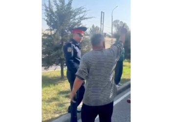 Бишкекте айдоочу бийиктикти чектөөчү белгини сүзүп өткөн (видео)