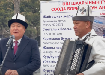 Ош шаарынын мэри ырчынын аккордеонун жаңылап бермей болду (видео)