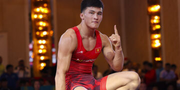 Асан Жанышов Бишкекте өтүп жаткан Азия чемпионатынын финалына чыкты