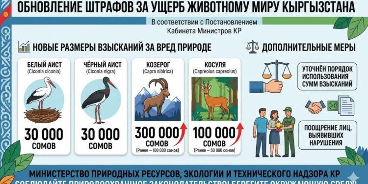 Кыргызстанда жаныбарлар дүйнөсүнө келтирилген зыян үчүн жоопкерчилик күчөтүлдү