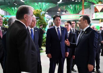 Садыр Жапаров Регионалдык экологиялык саммитке келип, жашыл технологиялар көргөзмөсүн көрүп чыкты